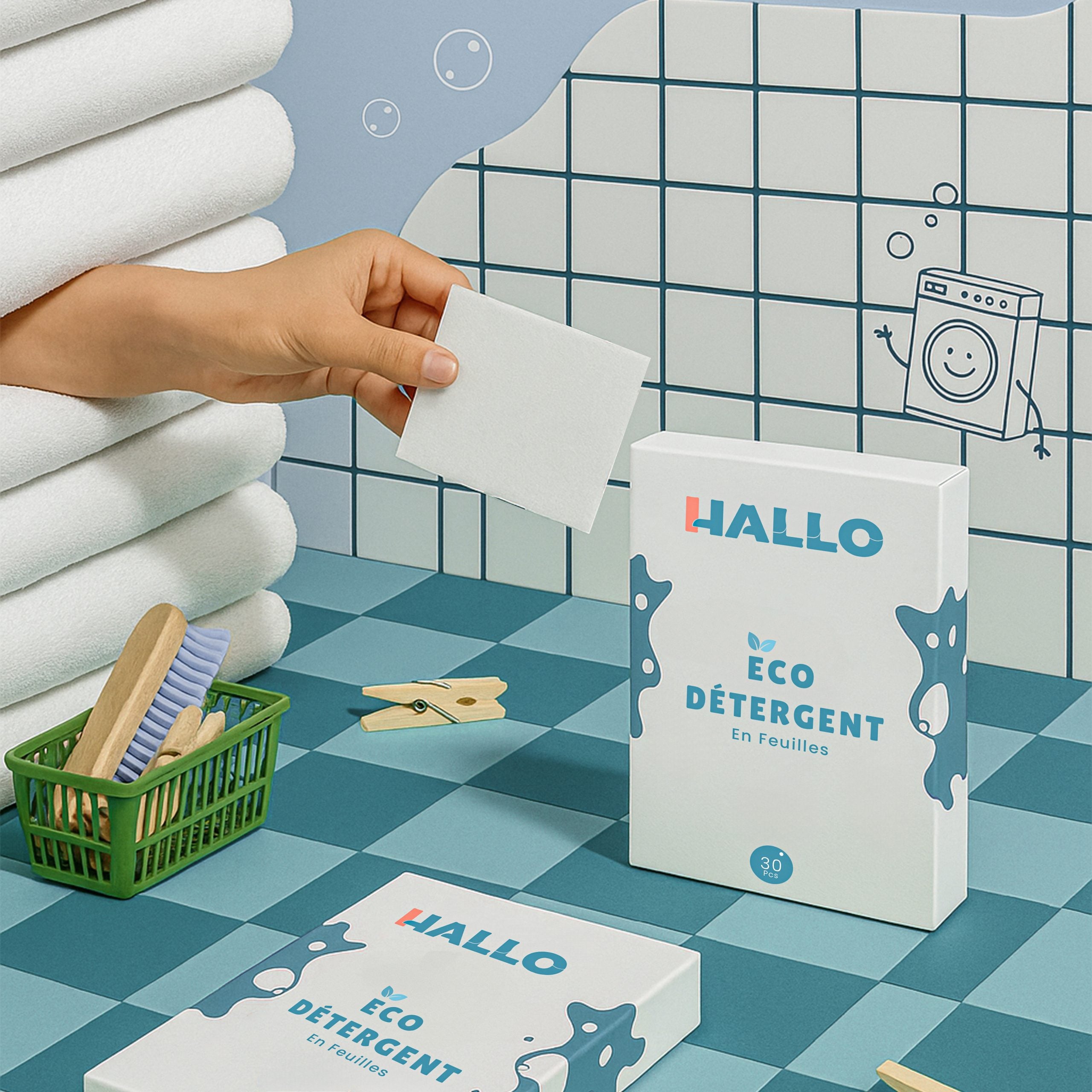 Eco détergent en papier Hallo