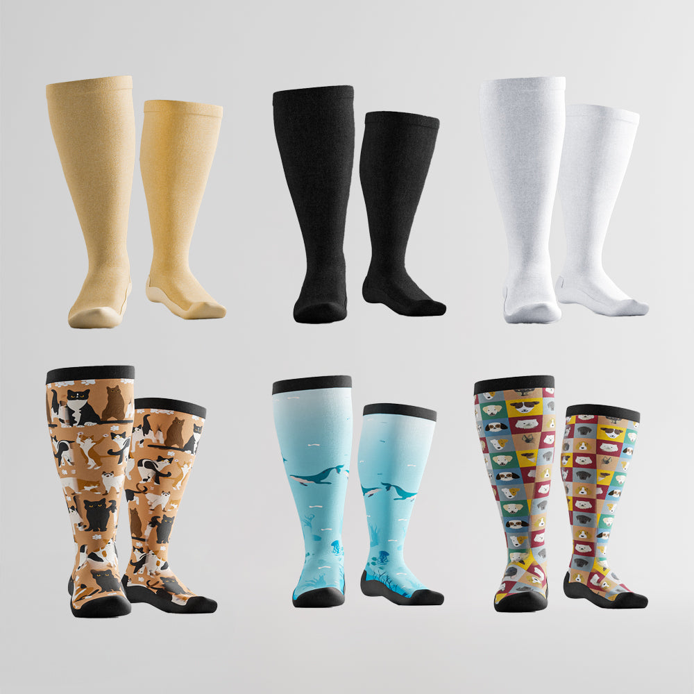 Pack de 6 paires de chaussettes confortables tout motif